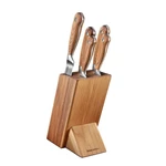 Sada kuchyňských nožů Tescoma FEELWOOD, 5 nožů, blok sada nožov • 5 kusov + drevený blok • vyrobené z prvotriednej japonskej nehrdzavejúcej ocele • od