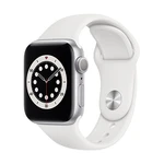 Apple Watch Series 6 GPS, 40mm Silver Aluminium Case with White Sport Band - Regular
