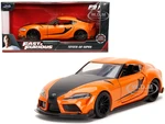 Toyota GR Supra Orange with Black Stripes "Fast &amp; Furious 9 F9" (2021) Movie 1/32 Diecast Model Car by Jada