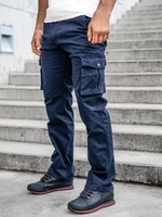 Pantaloni cargo cu curea bleumarin Bolf 8813