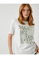 Koton Shiny Printed T-Shirt Short Sleeve Cotton