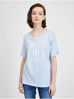 Světle modré dámské tričko Tommy Hilfiger - Dámské