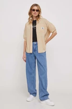 Košile Calvin Klein Jeans béžová barva, relaxed, s klasickým límcem, J20J222610