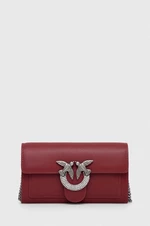 Kožená listová kabelka Pinko bordová farba, 100062.A10I