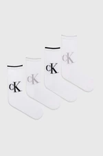 Ponožky Calvin Klein Jeans 4-pak dámske, biela farba, 701229676,