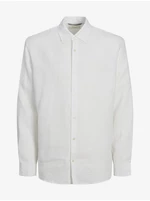 White Men's Linen Shirt Jack & Jones Lawrence - Men's