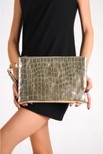 Capone Outfitters Patent Leather Crocodile Patterned Paris 220 Women's Clutch Bag