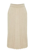Trendyol kamienková trblietavá plisovaná pletená sukňa