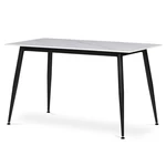 Jídelní stůl LUCIAN bílý mramor/černá, šířka 130 cm