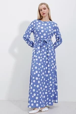 Bigdart 1525 Pletené Šaty s Hidžábom - Kráľovská Modrá