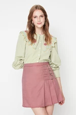 Trendyol Dried Rose Epaulette Detailed Mini Woven Skirt