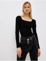 Black women's t-shirt with gathered sleeves Liu Jo - Women's