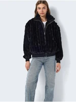 Black women's winter jacket made of faux fur Noisy May Zena - Women's Black women's winter jacket made of faux fur Noisy May Zena - Women's