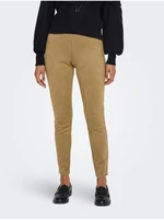 Beige women's trousers in suede finish ONLY Jo - Women's