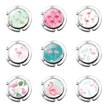 Fashion Creative Cartoon Design Foldable Purse Hook for Women's Table Handbag Storage Folding Decor Table Hook Cute Flamingo