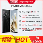 DHL FEDEX FREE Nubia Z50 5G Mobile Phone 6.67 " 144Hz AMOLED flexible display Snapdragon 8 Gen 2 Octa Core 80W Quick Charge NFC