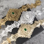 2021 Dec Moroccan Algeria Chic Caftan wedding gold and silver color Metal Luxury belt for Women Belt Chain Adjustable Length