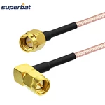 Superbat SMA Plug Straight to Right Angle Male Connetor Coax Pigtail RG316 Cable 15cm for Wireless Antenna