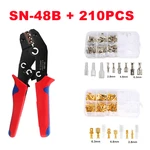 210Pcs 2.8/4.8/6.3mm Insulated Male Female Spade Connectors Electrical Wire Crimp Terminals Transparent Sleeve Assorted Kit