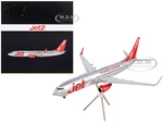 Boeing 737-800 Commercial Aircraft "Jet2.Com" Silver with Red Tail "Gemini 200" Series 1/200 Diecast Model Airplane by GeminiJets