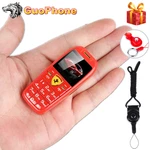 Mini Car Key Push Button Mobile Phone 1.0" Hands Dual Nano Sim Telephone Magic Voice MP3 Bluetooth Dialer Tiny Size CellPhone