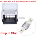 10pcs 3Pin 10mm Strip to Strip Solderless Quick Connector for IP20 Non-waterproof 5050 SMD Dual Color CCT LED Tape Strip Light