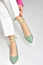 Fox Shoes Green Women's Tied Ankle Flats shoes