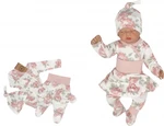 Z&amp;Z 3-dílná soupravička body, polodupačky s volánkem a čepička Květinka - starorůžová, vel. 62 (2-3m)