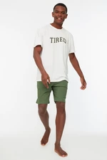 Trendyol Khaki Knitted Shorts Pajamas Set