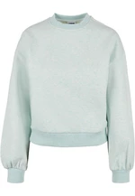 Women's oversized color Melange Crewneck aqua melange