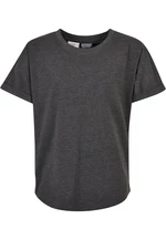 Boys Long Shaped Turnup Tee Charcoal