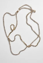 Layering diamond necklace gold