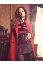 Koton Rachel Araz X - Stone Detailed Tweed Mini Skirt with Pocket Flap Koton Rachel Araz X - Stone Detailed Tweed Mini Skirt with Pocket Flap