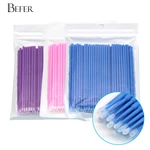 100Pcs Disposable MicroBrush Lash Cotton Swab Eyelash Extension Glue Cleaning Brushes Applicator Sticks Makeup Tools Wholesale