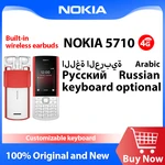 Nokia 5710 XpressAudio Built-In Wireless Earbuds MP3 Player Music Buttons 2.4" 1450mAh Dual SIM 4G Rugged Push-button Phone