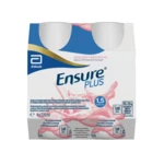 ENSURE PLUS jahodová příchuť pos.sol. 4 x 220 ml