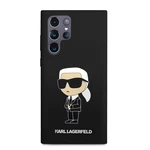 Zadní kryt Karl Lagerfeld Liquid Silicone Ikonik NFT pro Samsung Galaxy S23 Ultra, black
