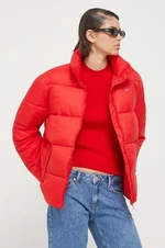 Bunda Tommy Jeans dámská, červená barva, zimní