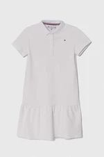 Dievčenské šaty Tommy Hilfiger biela farba, mini, áčkový strih