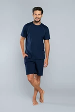 Men's pyjamas Niko, short sleeves, 1/2 pants - dark blue