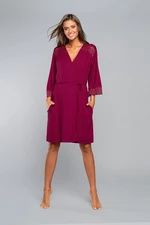 Samaria bathrobe with 3/4 sleeves - burgundy