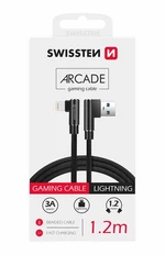 Textilní datový kabel Swissten Arcade USB/Lightning 1,2m, černá