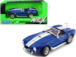 1965 Shelby Cobra 427 S/C Blue Metallic with White Stripes 1/24 Diecast Model Car by Welly