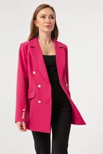 Lafaba Women's Plum Gold Buttoned Jacket