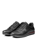 Ducavelli Lion Point pánske ležérne topánky z pravej kože s plyšovou podšívkou z ovčej vlny, čierne.