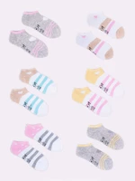 Detské dievčenské bavlnené ponožky po členky s vzormi a farbami, 6-balenie SKS-0008G-AA00-001