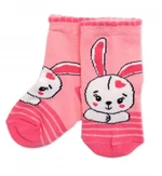 Dětské bavlněné ponožky Králiček - růžové, vel. 15-18