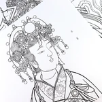 Yongle Palace Mural Dunhuang Figure Line Draft Traditional Chinese Meticulous Painting Baimiao Technique Line Drawing Manuscript