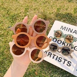Colorful Fashion Outdoor Eyewear Girls Eyes Protect Korean Style Children Sunglasses Kids Sun Glasses Round Sunglasses