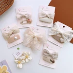 Lovely Kids Girl Hair Clip France Retro Luxury Design Toddler Girl Hair Pin Bow Floral Headwear Autumn Winter Hair Accessories